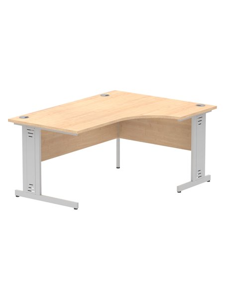 Dynamic Impulse 1600mm Left Crescent Office Desk Maple Top Silver Cable Managed Leg I000529 - pic 74916 | FastDaddyshop