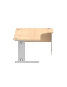 Dynamic Impulse 1600mm Left Crescent Office Desk Maple Top Silver Cable Managed Leg I000529 2