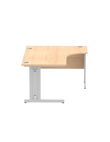 Dynamic Impulse 1600mm Left Crescent Office Desk Maple Top Silver Cable Managed Leg I000529