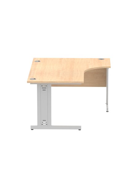 Dynamic Impulse 1600mm Left Crescent Office Desk Maple Top Silver Cable Managed Leg I000529 - pic 74917 | FastDaddyshop
