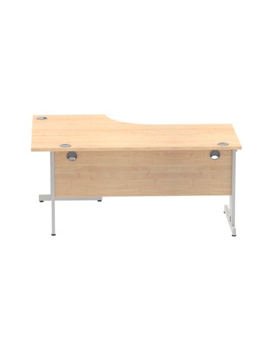Dynamic Impulse 1600mm Left Crescent Office Desk Maple Top Silver Cable Managed Leg I000529