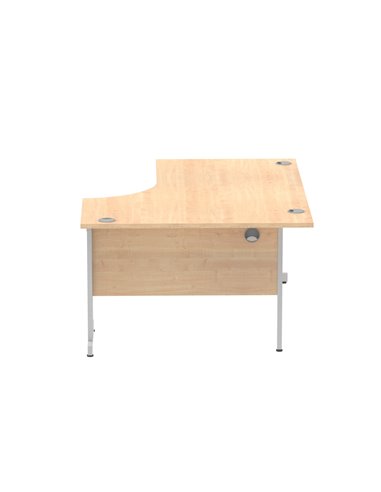 Dynamic Impulse 1600mm Left Crescent Office Desk Maple Top Silver Cable Managed Leg I000529