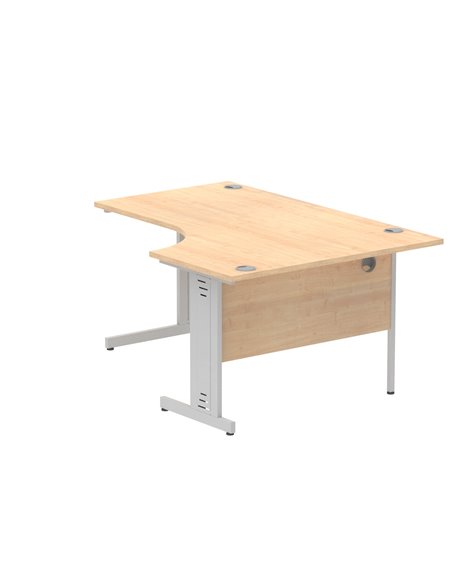 Dynamic Impulse 1600mm Left Crescent Office Desk Maple Top Silver Cable Managed Leg I000529 - pic 74922 | FastDaddyshop