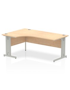 Dynamic Impulse 1800mm Left Crescent Office Desk Maple Top Silver Cable Managed Leg I000531