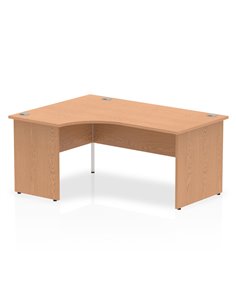 Dynamic Impulse 1600mm Left Crescent Office Desk Oak Top Panel End Leg I000844