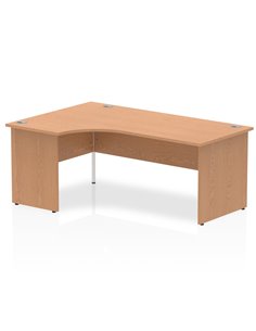 Dynamic Impulse 1800mm Left Crescent Office Desk Oak Top Panel End Leg I000846