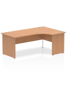 Dynamic Impulse 1800mm Right Crescent Office Desk Oak Top Panel End Leg I000847