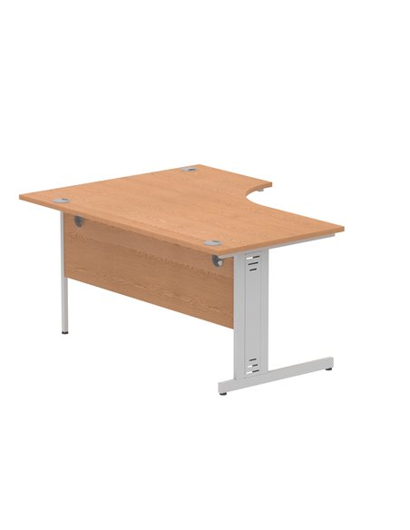 Dynamic Impulse 1600mm Left Crescent Office Desk Oak Top Silver Cable Managed Leg I000863 - pic 74938 | FastDaddyshop