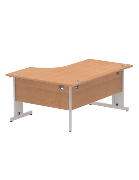 Dynamic Impulse 1600mm Left Crescent Office Desk Oak Top Silver Cable Managed Leg I000863 - pic 74940 | FastDaddyshop