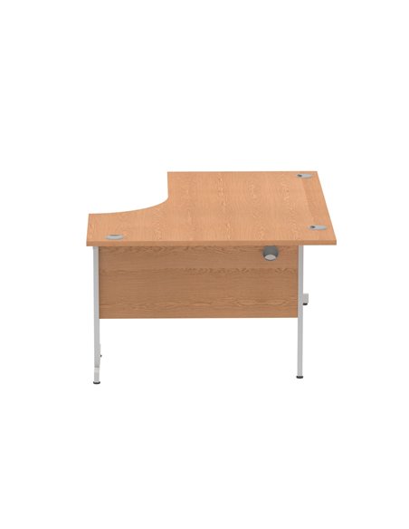Dynamic Impulse 1600mm Left Crescent Office Desk Oak Top Silver Cable Managed Leg I000863 - pic 74941 | FastDaddyshop