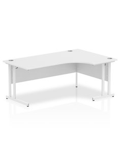 Dynamic Impulse 1800mm Right Crescent Office Desk White Top White Cantilever Leg I002395