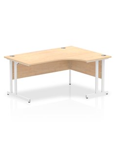 Dynamic Impulse 1600mm Right Crescent Office Desk Maple Top White Cantilever Leg I002619