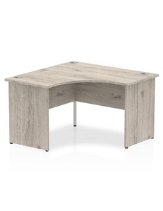 Dynamic Impulse 1200mm Corner Office Desk Grey Oak Top Panel End Leg I003138