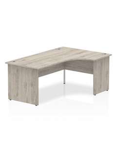 Dynamic Impulse 1800mm Right Crescent Office Desk Grey Oak Top Panel End Leg I003140