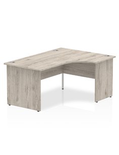 Dynamic Impulse 1600mm Right Crescent Office Desk Grey Oak Top Panel End Leg I003142