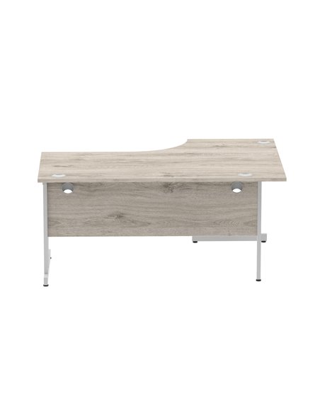 Dynamic Impulse 1600mm Left Crescent Office Desk Grey Oak Top Silver Cable Managed Leg I003145 - pic 75003 | FastDaddyshop