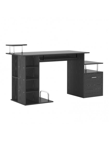 Homcom Computer Desk with Drawer Shelves, Black - pic 7502 | FastDaddyshop