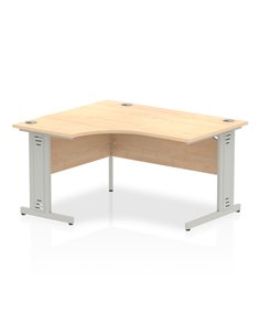 Dynamic Impulse 1400mm Left Crescent Office Desk Maple Top Silver Cable Managed Leg I003844