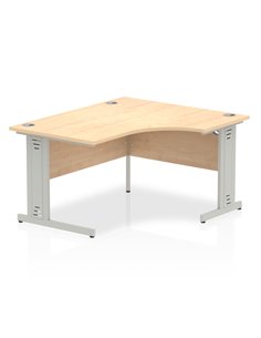 Dynamic Impulse 1400mm Right Crescent Office Desk Maple Top Silver Cable Managed Leg I003850