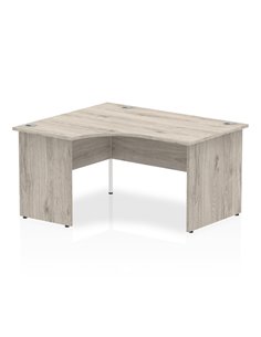 Dynamic Impulse 1400mm Left Crescent Office Desk Grey Oak Top Panel End Leg I003867
