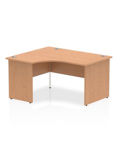 Dynamic Impulse 1400mm Left Crescent Office Desk Oak Top Panel End Leg I003869