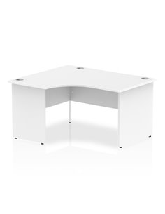 Dynamic Impulse 1400mm Left Crescent Office Desk White Top Panel End Leg I003870