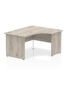 Dynamic Impulse 1400mm Right Crescent Office Desk Grey Oak Top Panel End Leg I003873