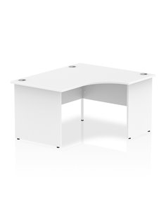 Dynamic Impulse 1400mm Right Crescent Office Desk White Top Panel End Leg I003876