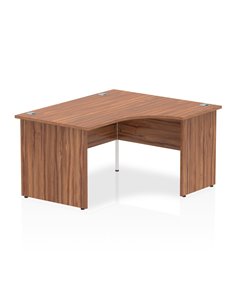 Dynamic Impulse 1400mm Right Crescent Office Desk Walnut Top Panel End Leg I003877