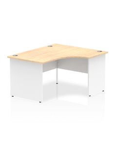Dynamic Impulse 1400mm Right Crescent Office Desk Maple Top White Panel End Leg I003885