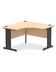 Dynamic Impulse 1200mm Corner Office Desk Maple Top Black Cable Managed Leg I004549