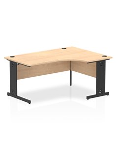 Dynamic Impulse 1600mm Right Crescent Office Desk Maple Top Black Cable Managed Leg I004553
