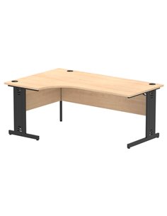 Dynamic Impulse 1800mm Left Crescent Office Desk Maple Top Black Cable Managed Leg I004554