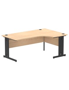 Dynamic Impulse 1800mm Right Crescent Office Desk Maple Top Black Cable Managed Leg I004555
