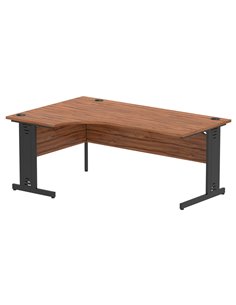 Dynamic Impulse 1800mm Left Crescent Office Desk Walnut Top Black Cable Managed Leg I004561