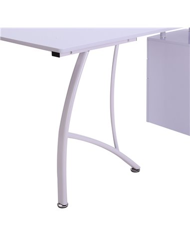HOMCOM Corner Computer Desk Home Office L-Shaped  Study PC Table Furniture Writing Workstation (White)