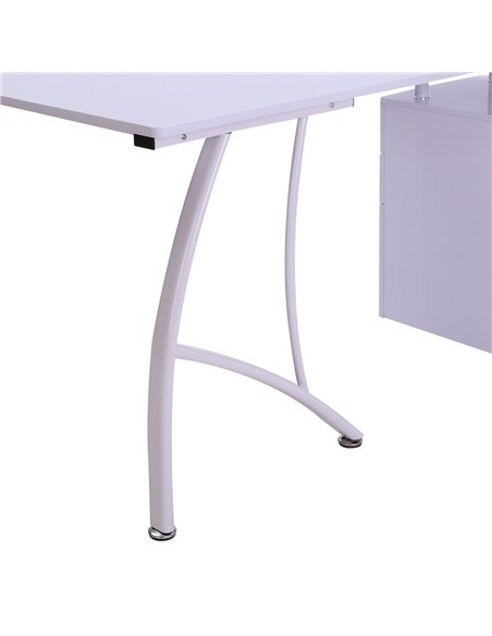 HOMCOM Corner Computer Desk Home Office L-Shaped  Study PC Table Furniture Writing Workstation (White) - pic 7511 | FastDaddyshop