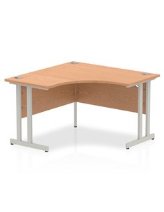 Dynamic Impulse 1200mm Corner Office Desk Oak Top Silver Cantilever Leg MI000819
