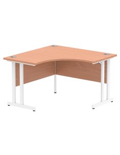 Dynamic Impulse 1200mm Corner Office Desk Beech Top White Cantilever Leg MI001872