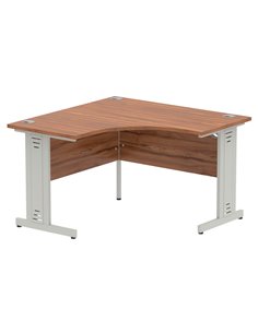 Dynamic Impulse 1200mm Corner Office Desk Walnut Top Silver Cable Managed Leg MI002128