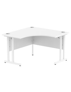 Dynamic Impulse 1200mm Corner Office Desk White Top White Cantilever Leg MI002389