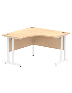 Dynamic Impulse 1200mm Corner Office Desk Maple Top White Cantilever Leg MI002615