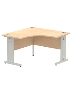 Dynamic Impulse 1200mm Corner Office Desk Maple Top Silver Cable Managed Leg MI002616