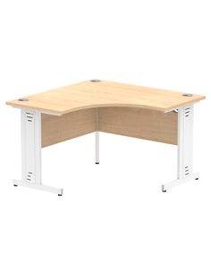 Dynamic Impulse 1200mm Corner Office Desk Maple Top White Cable Managed Leg MI002617