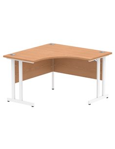 Dynamic Impulse 1200mm Corner Office Desk Oak Top White Cantilever Leg MI002841