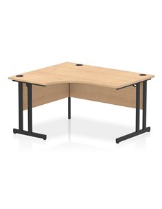 Dynamic Impulse 1400mm Left Crescent Desk Maple Top Black Cantilever Leg MI003227
