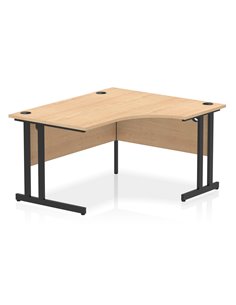 Dynamic Impulse 1400mm Right Crescent Desk Maple Top Black Cantilever Leg MI003231