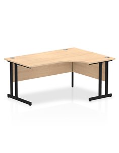Dynamic Impulse 1600mm Right Crescent Desk Maple Top Black Cantilever Leg MI003240