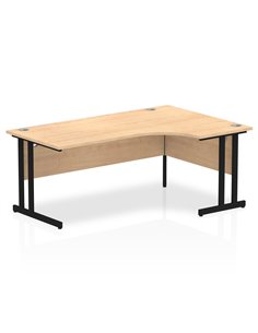Dynamic Impulse 1800mm Right Crescent Desk Maple Top Black Cantilever Leg MI003249