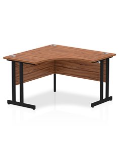 Dynamic Impulse 1200mm Corner Desk Walnut Top Black Cantilever Leg MI003252